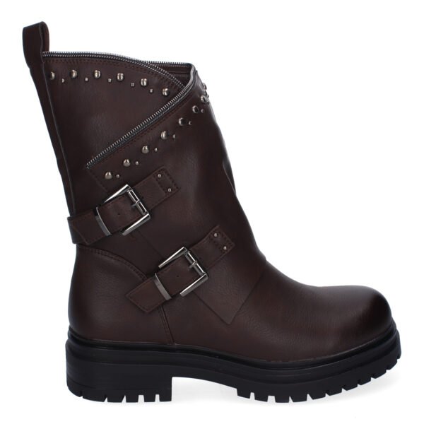 Botas de Mujer con Tachuelas, Estilo Motero, Suela Dentada, Dise?o Moderno