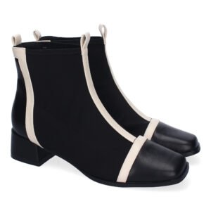Botines de Mujer, Comodos Material Elastico, Elegantes, Dise?o Bicolor
