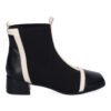 Botines de Mujer, Comodos Material Elastico, Elegantes, Dise?o Bicolor