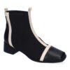Botines de Mujer, Comodos Material Elastico, Elegantes, Dise?o Bicolor