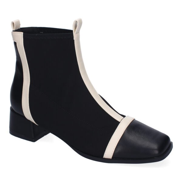 Botines de Mujer, Comodos Material Elastico, Elegantes, Dise?o Bicolor