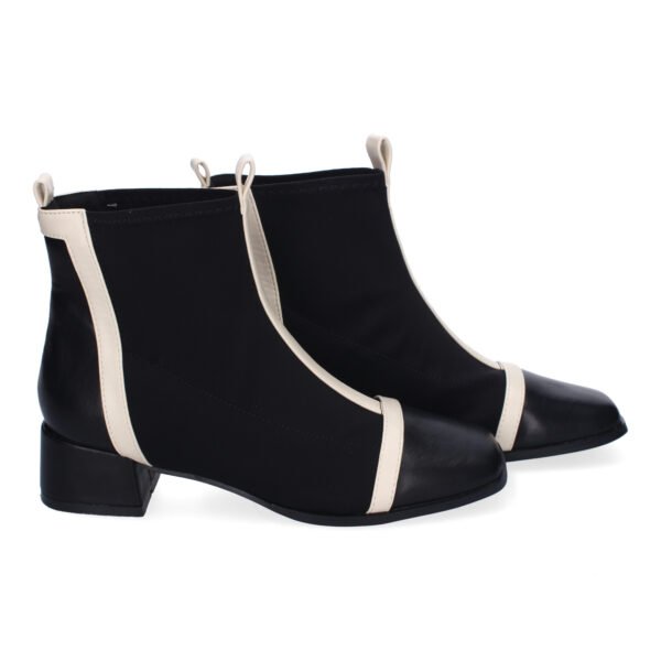 Botines de Mujer, Comodos Material Elastico, Elegantes, Dise?o Bicolor