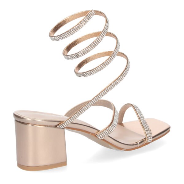 Sandalias de Mujer con Tac?n Ancho y Adornos Brillantes