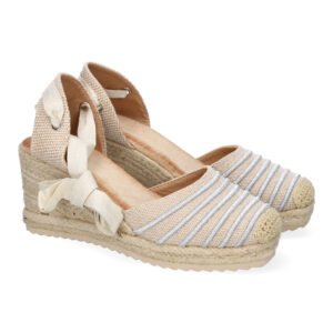 Sandalia de Mujer con Cu?a de Yute, Comodas y Elegantes, Dise?o Moderno con Cintas