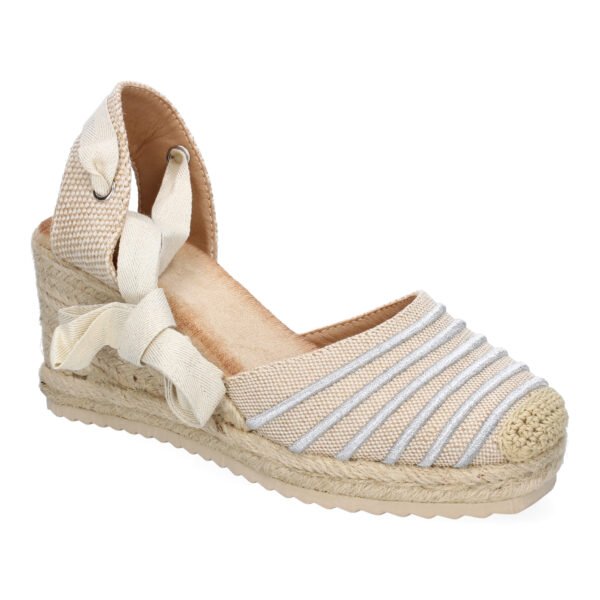 Sandalia de Mujer con Cu?a de Yute, Comodas y Elegantes, Dise?o Moderno con Cintas
