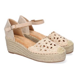 Sandalia de Cu?a de Yute para Mujer, Comodas y Elegantes, Dise?o Floral Bordado