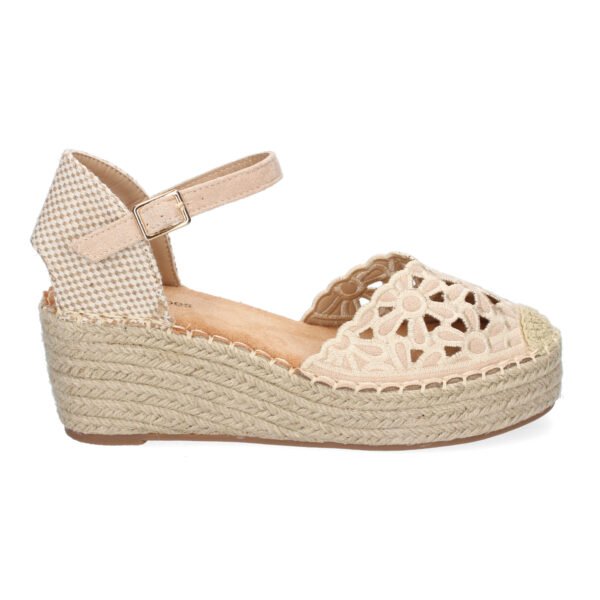 Sandalia de Cu?a de Yute para Mujer, Comodas y Elegantes, Dise?o Floral Bordado