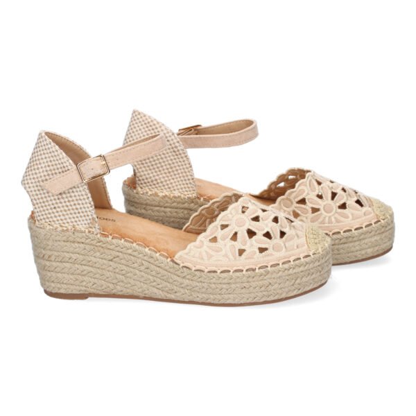 Sandalia de Cu?a de Yute para Mujer, Comodas y Elegantes, Dise?o Floral Bordado