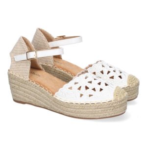 Sandalia de Cu?a de Yute para Mujer, Comodas y Elegantes, Dise?o Floral Bordado