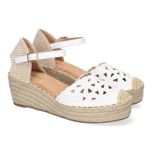 Sandalia de Cu?a de Yute para Mujer, Comodas y Elegantes, Dise?o Floral Bordado
