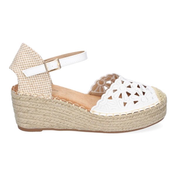 Sandalia de Cu?a de Yute para Mujer, Comodas y Elegantes, Dise?o Floral Bordado