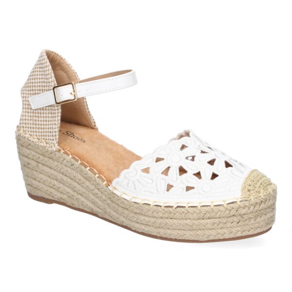 Sandalia de Cu?a de Yute para Mujer, Comodas y Elegantes, Dise?o Floral Bordado