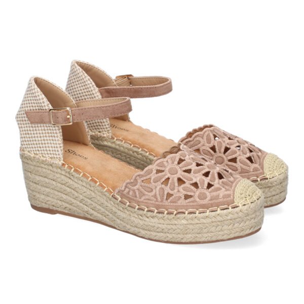 Sandalia de Cu?a de Yute para Mujer, Comodas y Elegantes, Dise?o Floral Bordado
