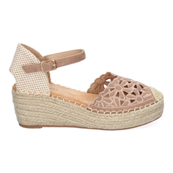 Sandalia de Cu?a de Yute para Mujer, Comodas y Elegantes, Dise?o Floral Bordado