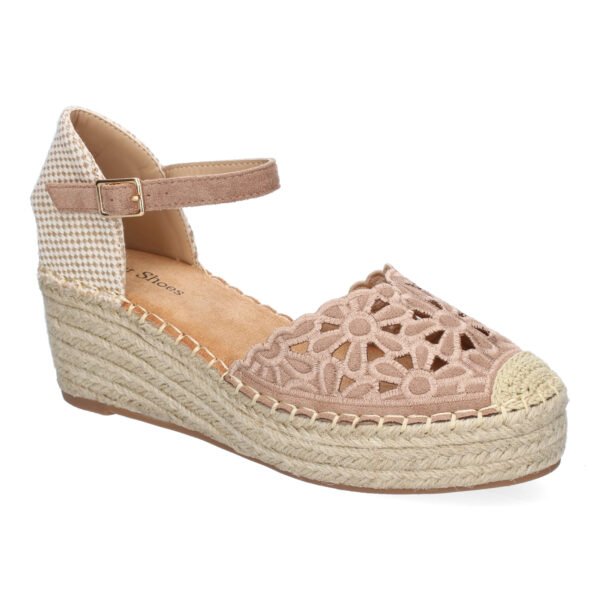 Sandalia de Cu?a de Yute para Mujer, Comodas y Elegantes, Dise?o Floral Bordado