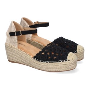 Sandalia de Cu?a de Yute para Mujer, Comodas y Elegantes, Dise?o Floral Bordado