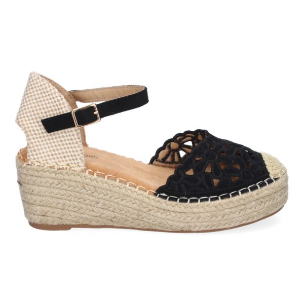 Sandalia de Cu?a de Yute para Mujer, Comodas y Elegantes, Dise?o Floral Bordado