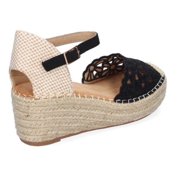 Sandalia de Cu?a de Yute para Mujer, Comodas y Elegantes, Dise?o Floral Bordado