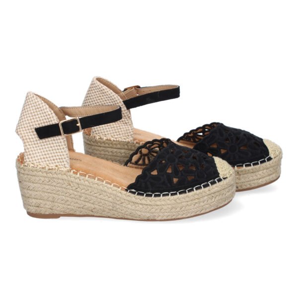 Sandalia de Cu?a de Yute para Mujer, Comodas y Elegantes, Dise?o Floral Bordado