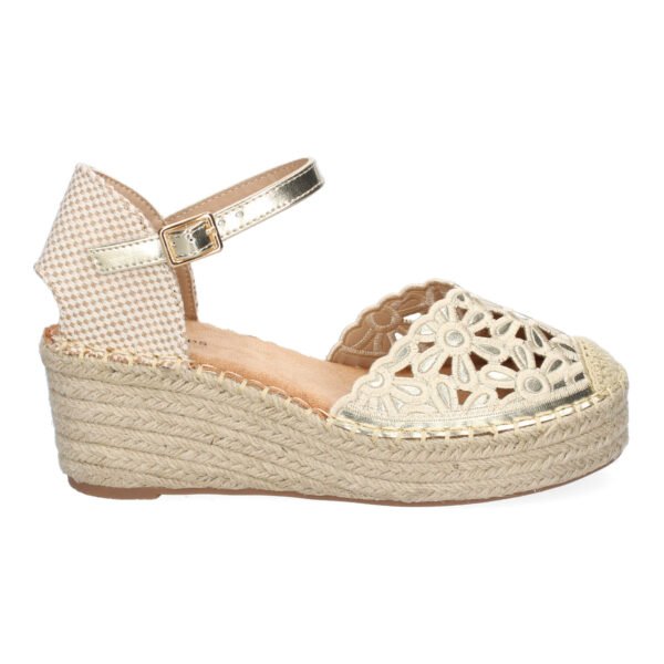 Sandalia de Cu?a de Yute para Mujer, Comodas y Elegantes, Dise?o Floral Bordado