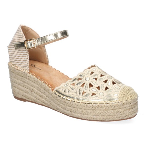 Sandalia de Cu?a de Yute para Mujer, Comodas y Elegantes, Dise?o Floral Bordado