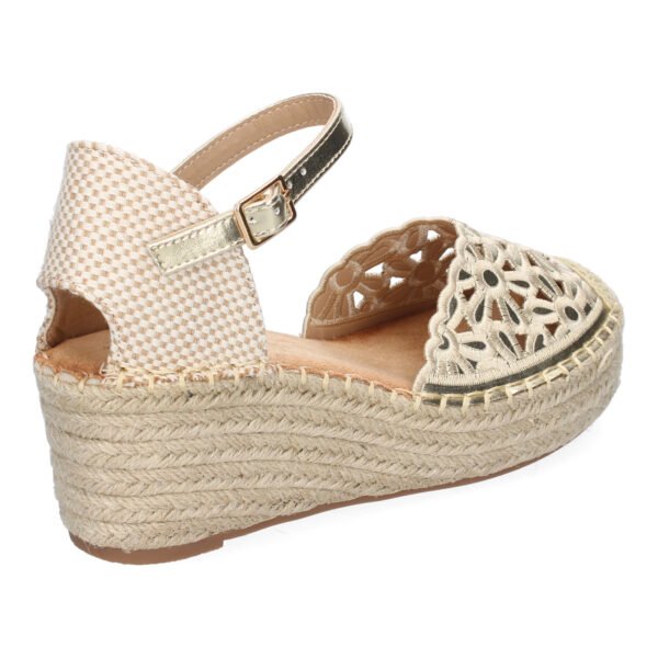Sandalia de Cu?a de Yute para Mujer, Comodas y Elegantes, Dise?o Floral Bordado