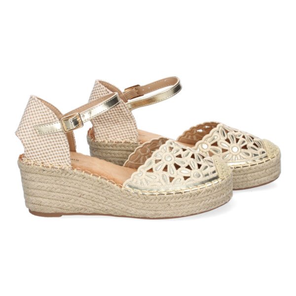 Sandalia de Cu?a de Yute para Mujer, Comodas y Elegantes, Dise?o Floral Bordado