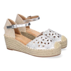 Sandalia de Cu?a de Yute para Mujer, Comodas y Elegantes, Dise?o Floral Bordado