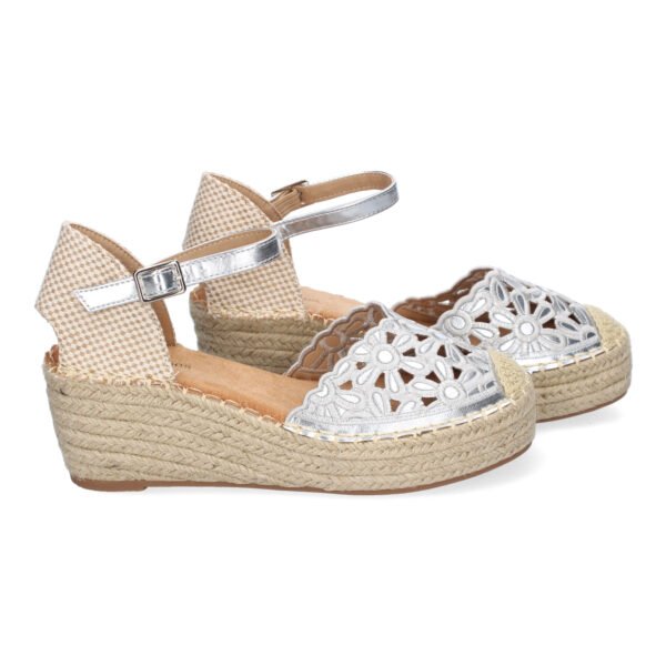Sandalia de Cu?a de Yute para Mujer, Comodas y Elegantes, Dise?o Floral Bordado