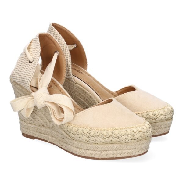 Sandalia de Mujer con Cu?a de Yute, Comodas y Elegantes, Dise?o Moderno con Cintas