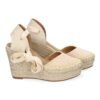 Sandalia de Mujer con Cu?a de Yute, Comodas y Elegantes, Dise?o Moderno con Cintas