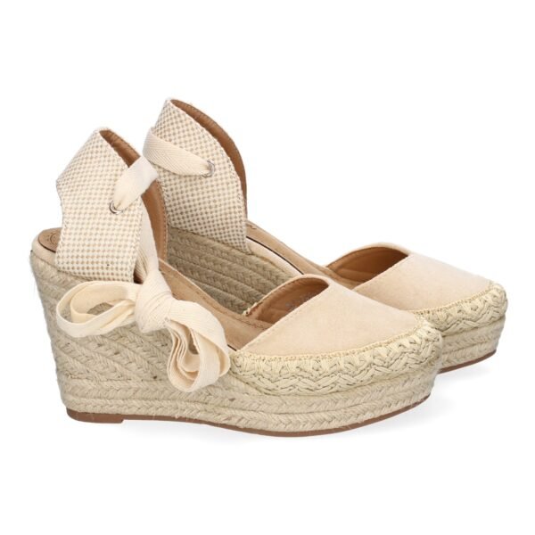 Sandalia de Mujer con Cu?a de Yute, Comodas y Elegantes, Dise?o Moderno con Cintas