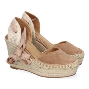 Sandalia de Mujer con Cu?a de Yute, Comodas y Elegantes, Dise?o Moderno con Cintas