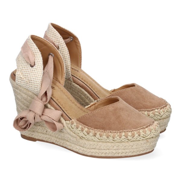 Sandalia de Mujer con Cu?a de Yute, Comodas y Elegantes, Dise?o Moderno con Cintas