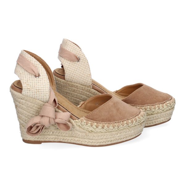 Sandalia de Mujer con Cu?a de Yute, Comodas y Elegantes, Dise?o Moderno con Cintas