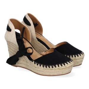 Sandalia de Mujer con Cu?a de Yute, Comodas y Elegantes, Dise?o Moderno con Cintas
