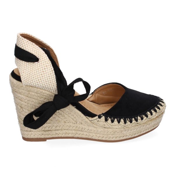 Sandalia de Mujer con Cu?a de Yute, Comodas y Elegantes, Dise?o Moderno con Cintas