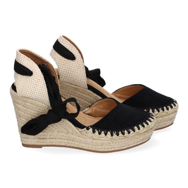 Sandalia de Mujer con Cu?a de Yute, Comodas y Elegantes, Dise?o Moderno con Cintas