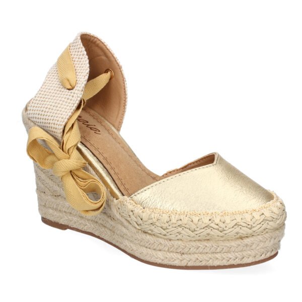 Sandalia de Mujer con Cu?a de Yute, Comodas y Elegantes, Dise?o Moderno con Cintas
